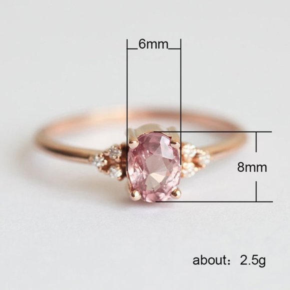 "Sweet Tiny Oval Flower Pink Rose Gold Rings for Women, VIP003 - Picture 12 of 12